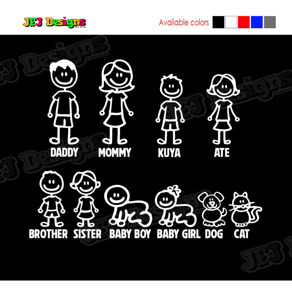 FAMILY STICKER CUSTOMIZED NAME Cutout sticker | Shopee Philippines