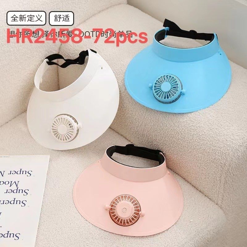 sunvisor with 3 speed adjustable fan good used for summer with free USB