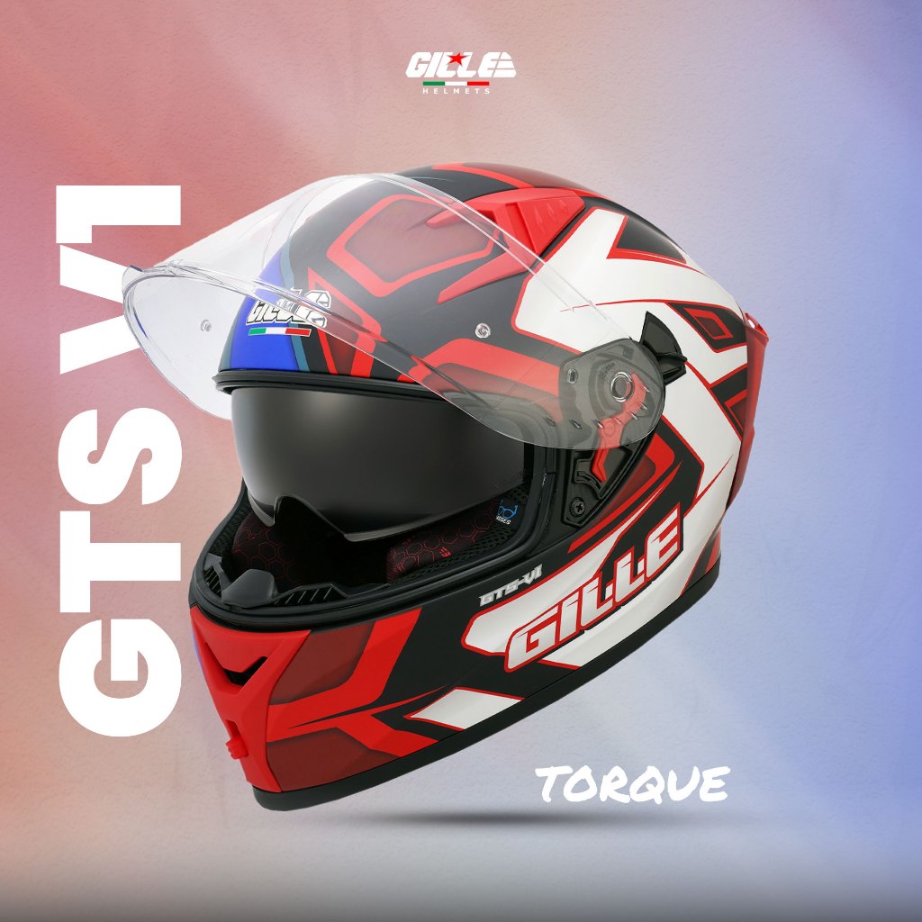 Gille Helmet 135 GTS V1 TORQUE Motorcycle Helmet Full Face Dual Visor ...