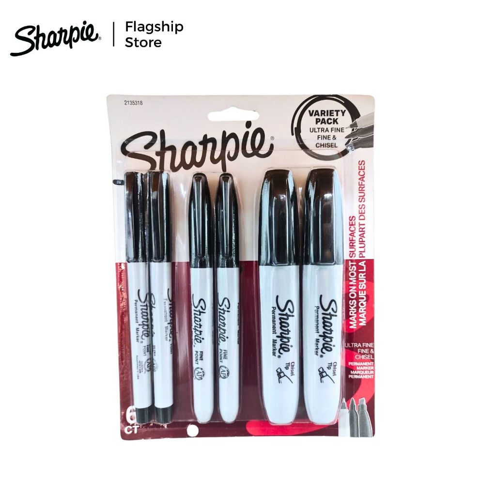 Sharpie Fine/Ultra Fine/Chisel Black 6CT | Shopee Philippines