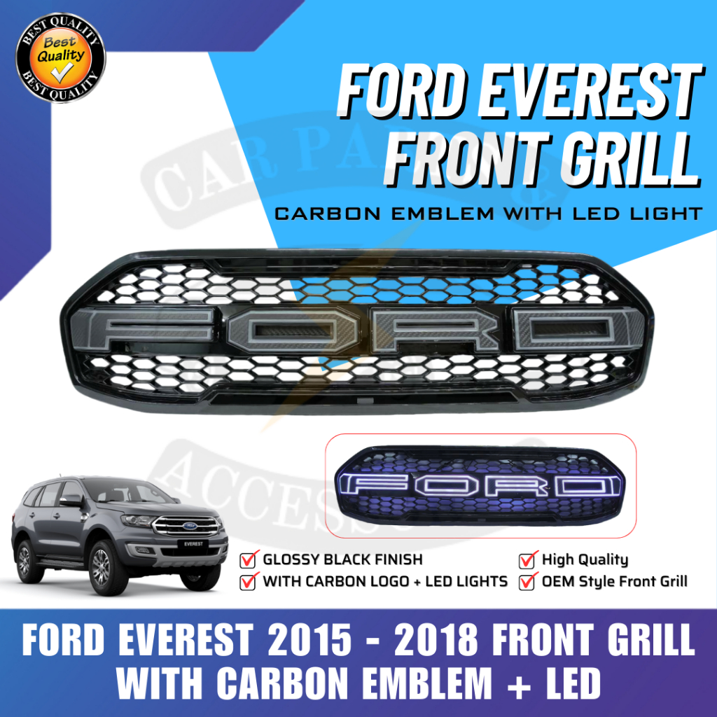 CPA - Ford Everest 2015-2018 Front Grille / Front Grill W/ Carbon Logo ...