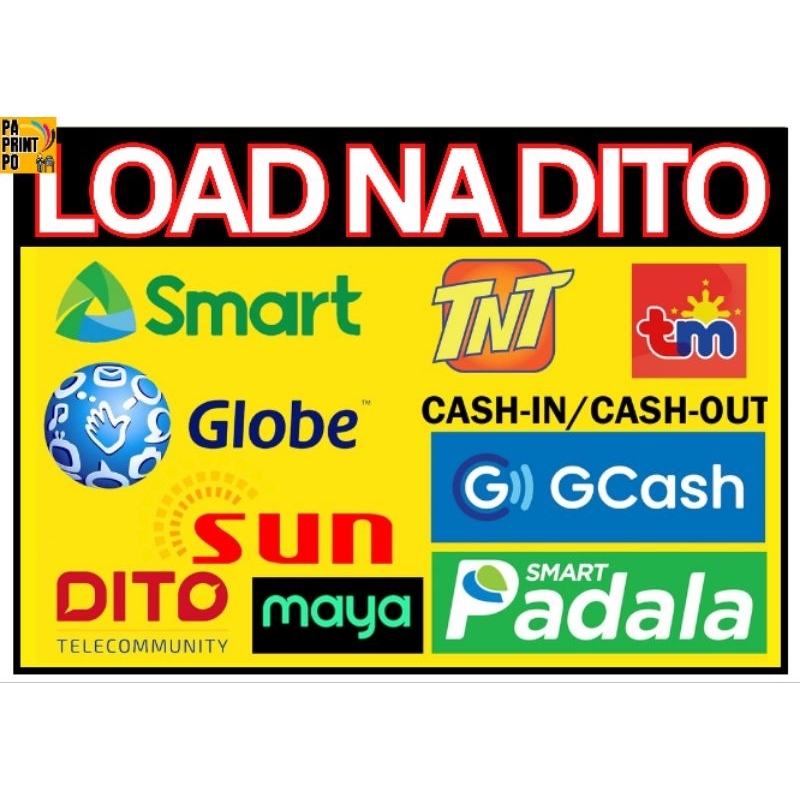 SIGNAGE - LOAD NA DITO (A4 - LAMINATED) | Shopee Philippines