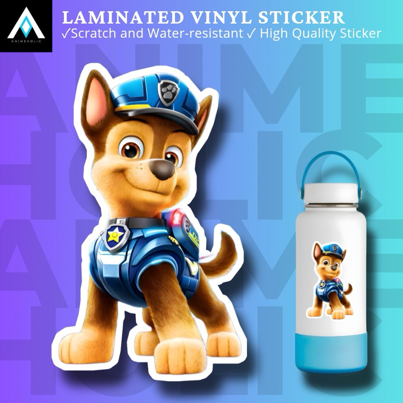 PAW PATROL CHASE MARSHALL RUBBLE STICKER LAMINATED VINYL | Shopee