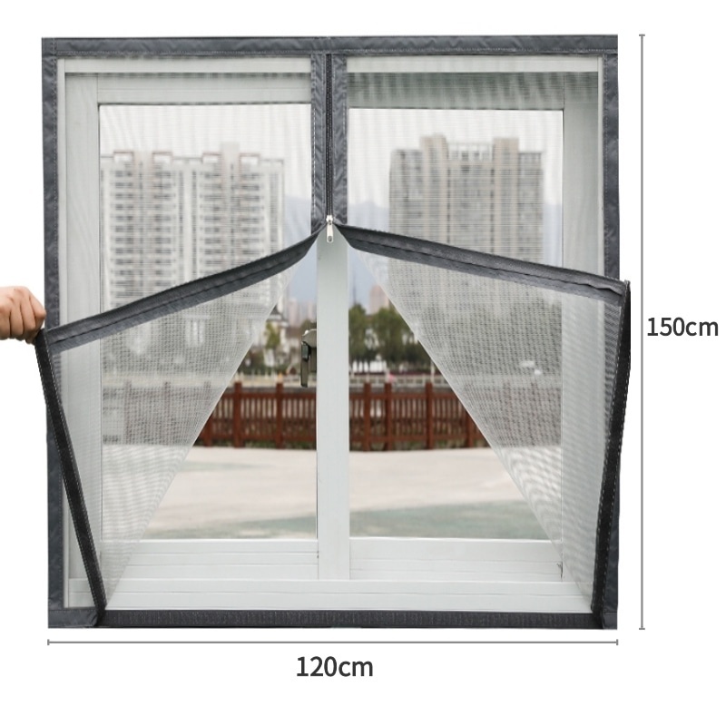 Insect-Proof Zipper Window Screen Net For Window Anti Fly Mosquito Self ...