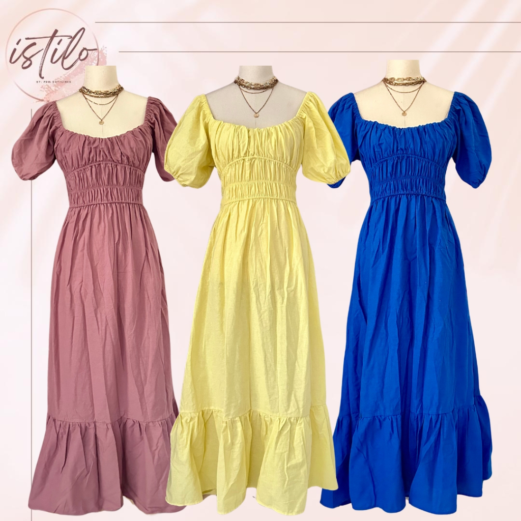 CAROL PLAIN MAXI CASUAL DRESS by Istilo Taytay | Shopee Philippines