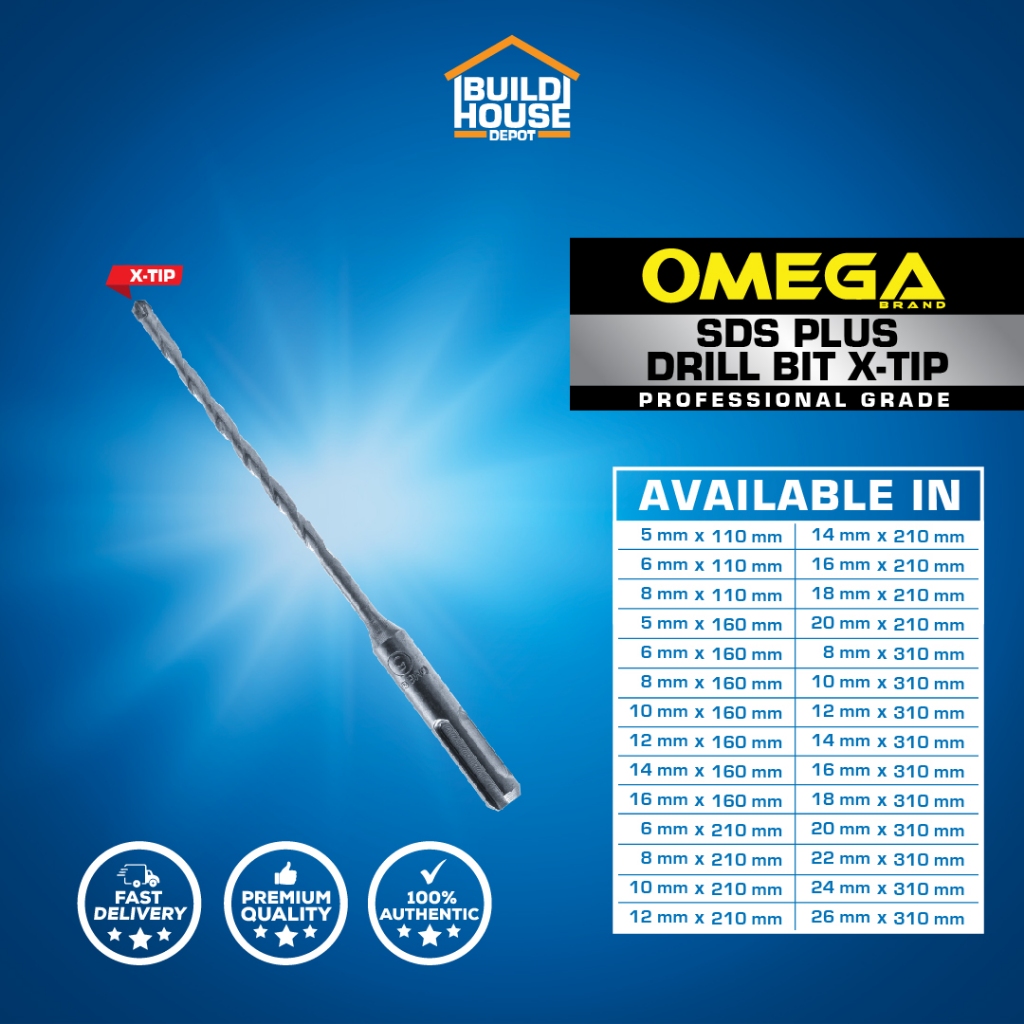 OMEGA SDS Plus Drill Bit X-Tip - 5mm to 20mm | Shopee Philippines