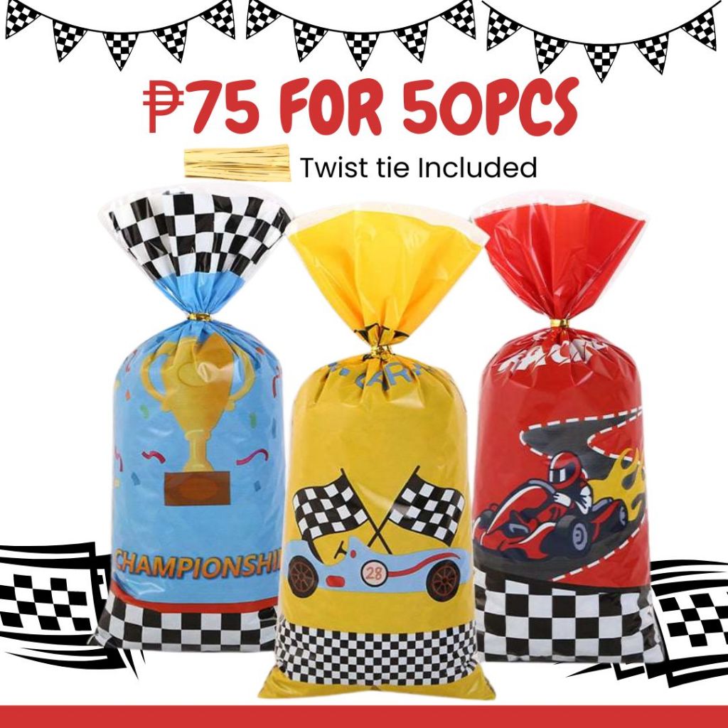FP1988 (50PCS) 12X27 CM Car Racing Goodie Bags Party Candy Biscuit ...