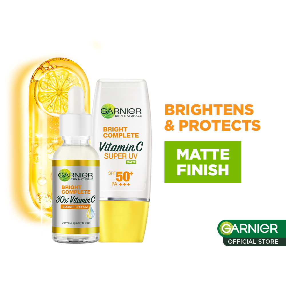 Garnier Bright Complete Suncare Duo Serum (30ml) and UV Matte Sunscreen
