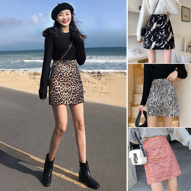 Korean High Waist Denim Skirt Cartoon pattern For Women Fashion Jeans ...