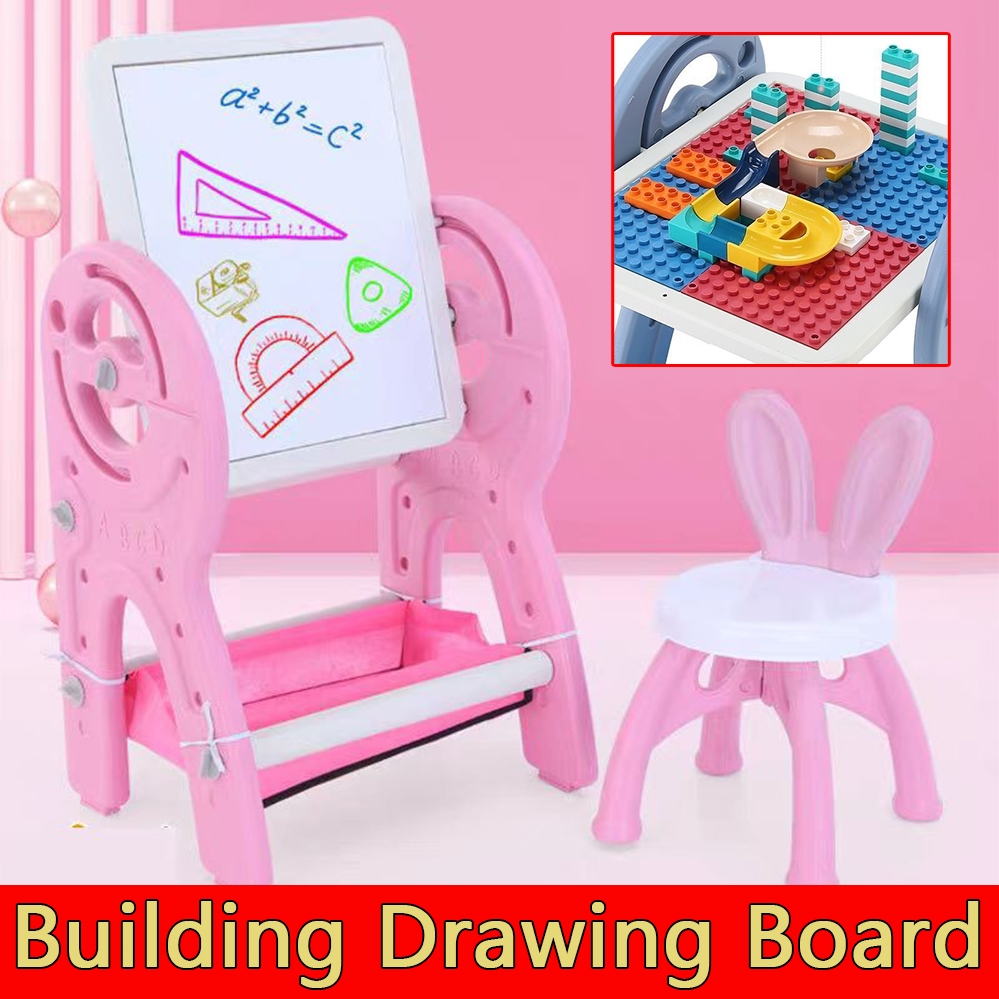 Children's 3in1 Multifunctional Building Block Table Drawing Board For ...