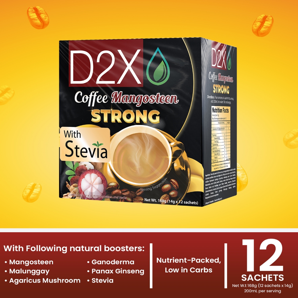 D2X Coffee Mangosteen Strong (14g x 12 sachets) | Shopee Philippines