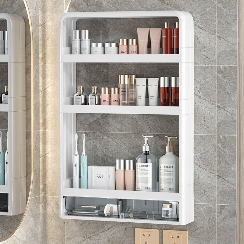 Punch-Free Storage Rack Wall-Mounted Bathroom Organizer Cabinet Kitchen ...