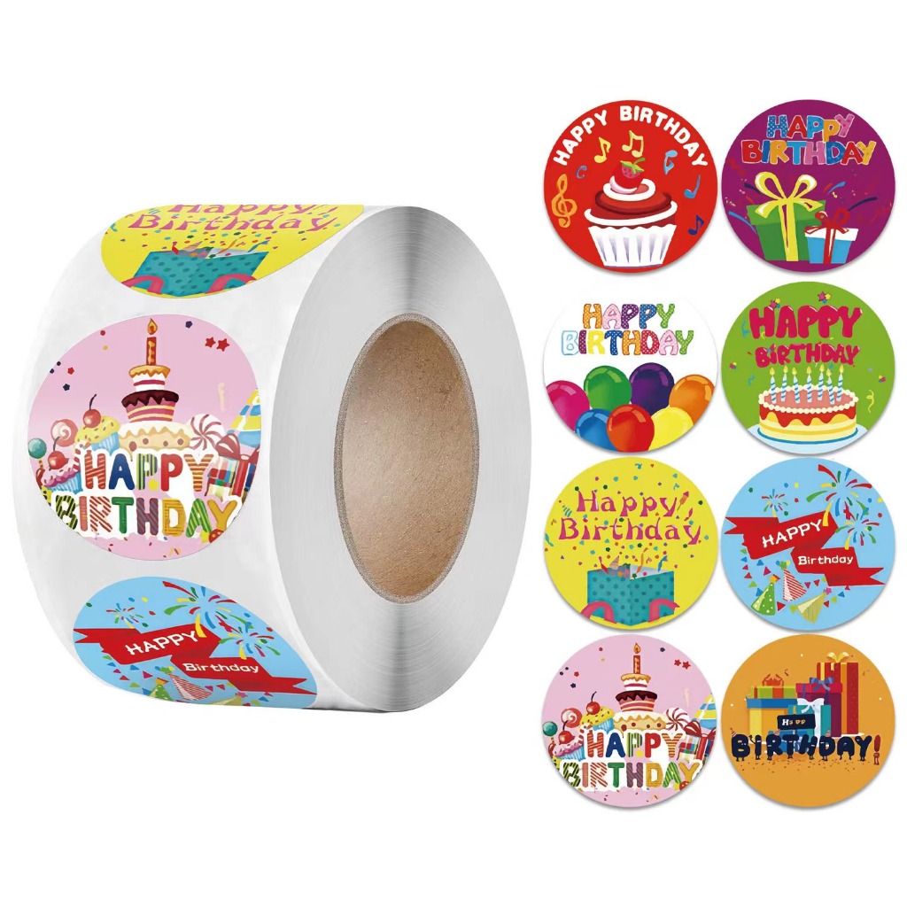 500pcs per roll Self adhesive waterproof floral round sticker, seal ...