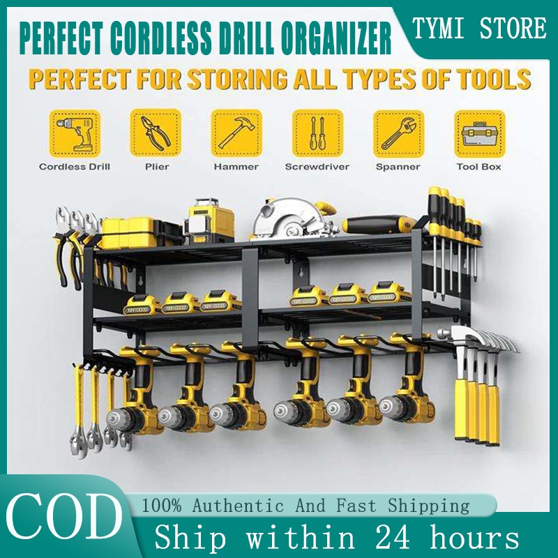 Power Tool Organizer Wall Mounted Garage Tool Driller Rack Heavy Duty ...