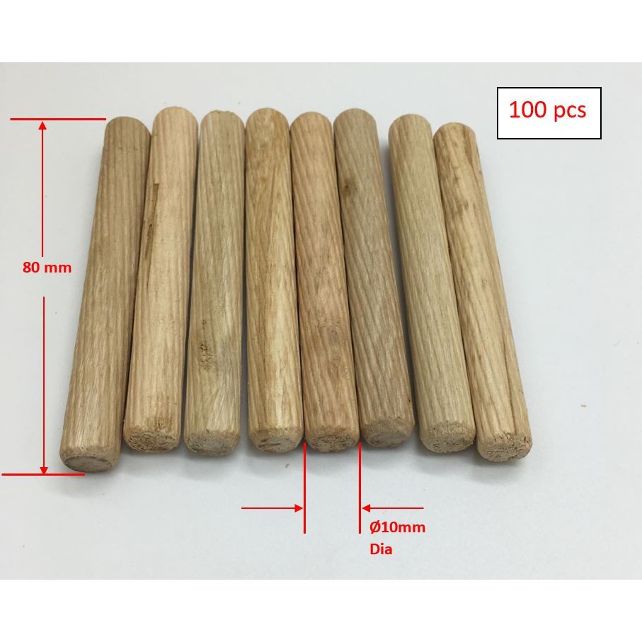 (100pcs), Wooden Dowel Pins, Diagonal and Straight Fluted, Birch Wood ...