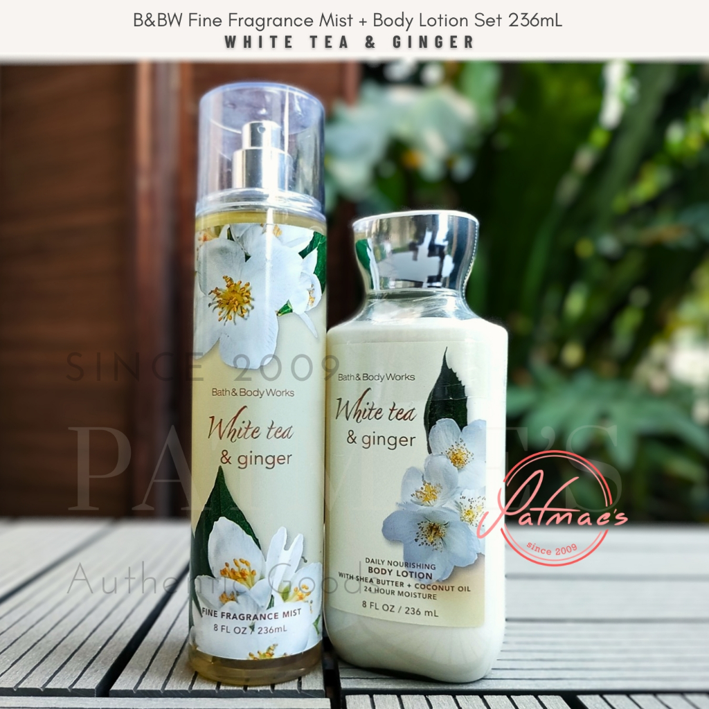 B & Body Works Fragrance Mist and Body Lotion White Tea & Ginger 236mL