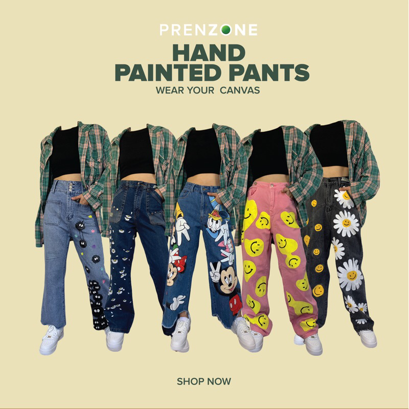 Painted pants fashion