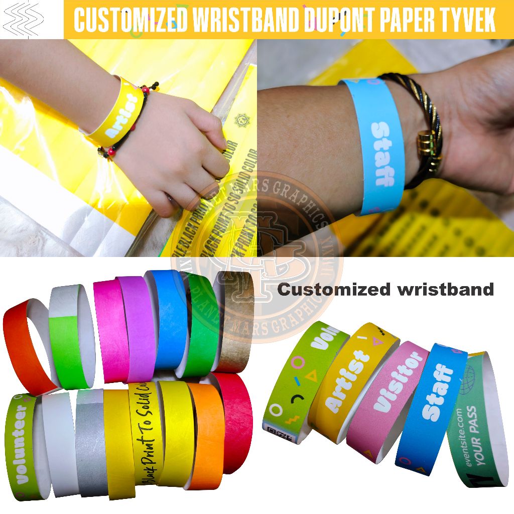 100pcs Customized Waterproof Disposable Event Wristband Non-woven Tyvek ...