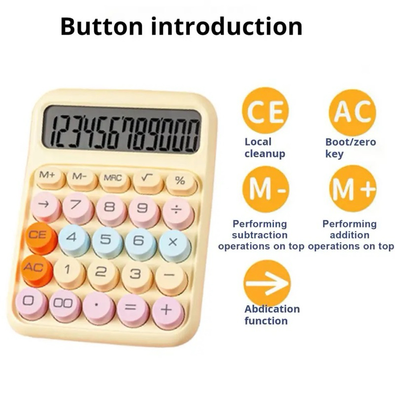 Cute Colorful Basic Calculator Large Display and Button 1pc (Random ...