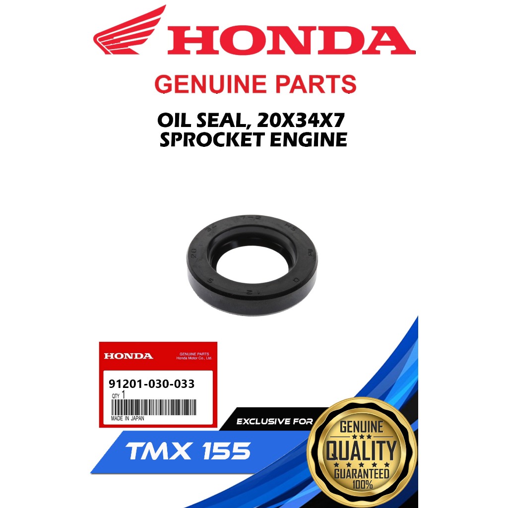 HONDA GENUINE OIL SEAL, 20X34X7 SPROCKET ENGINE FOR TMX 155 ( 91201030