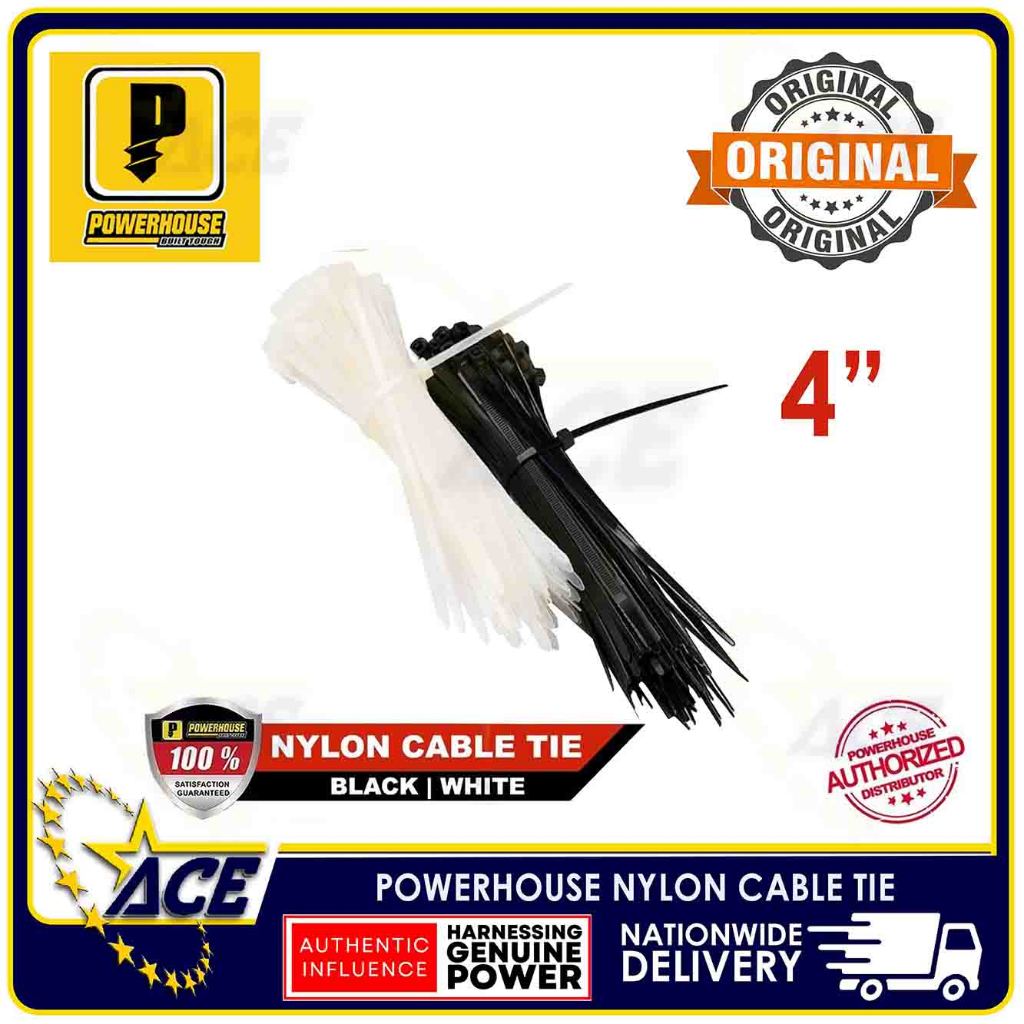 100PCS Powerhouse Cable Tie Black | White 4