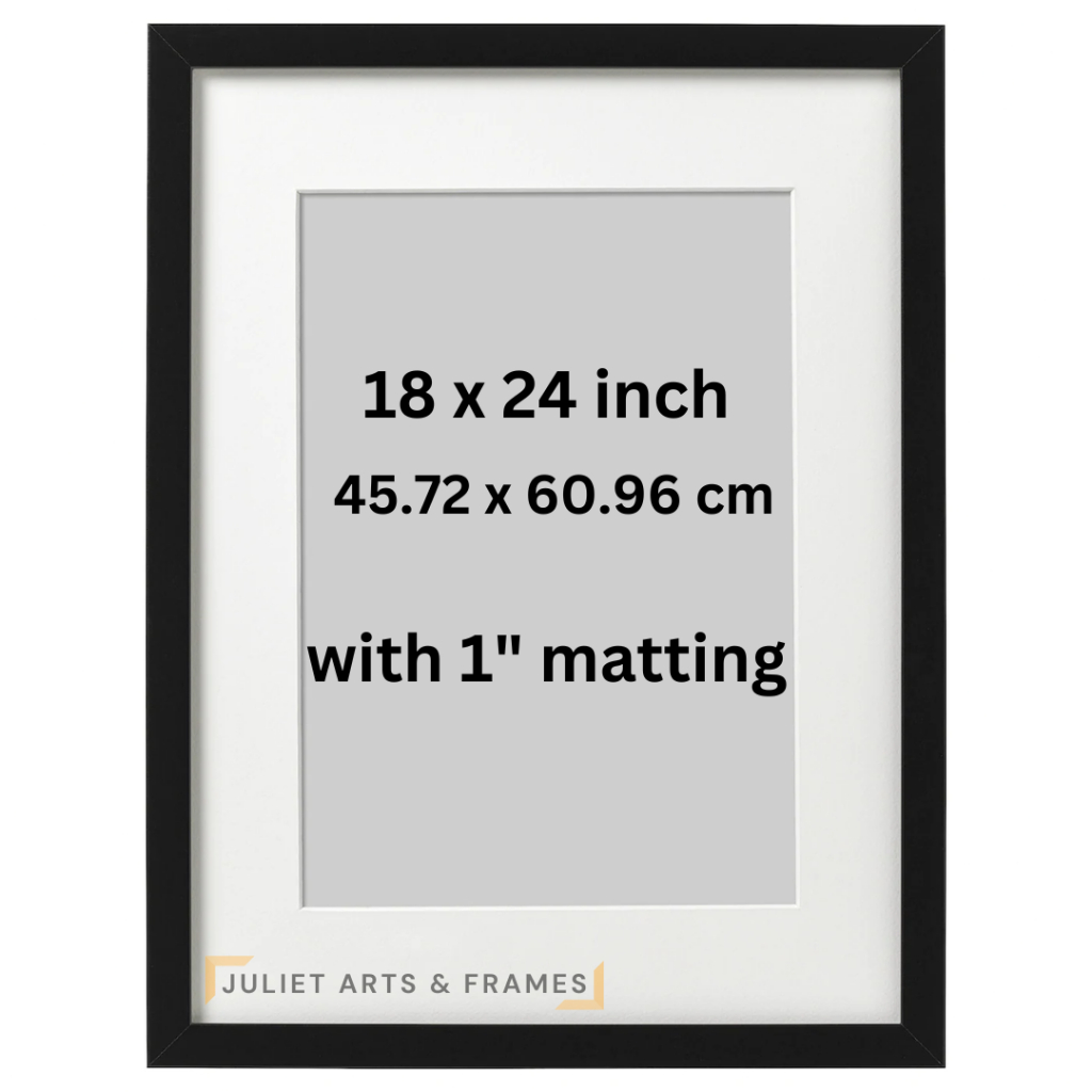 18 x 24 inch FRAME with 1 inch MATTING - WALL DECOR (ONE INCH FRAMES ...