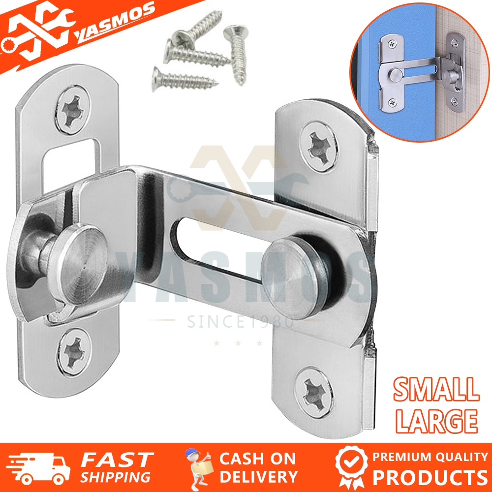 90°Stainless Steel Door Hasp Latch Lock, Safety Packlock Clasp Brush ...