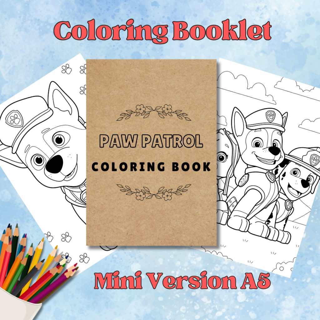 Paw Patrol Coloring Book Mini Version Size A5 Kids Coloring Book ...
