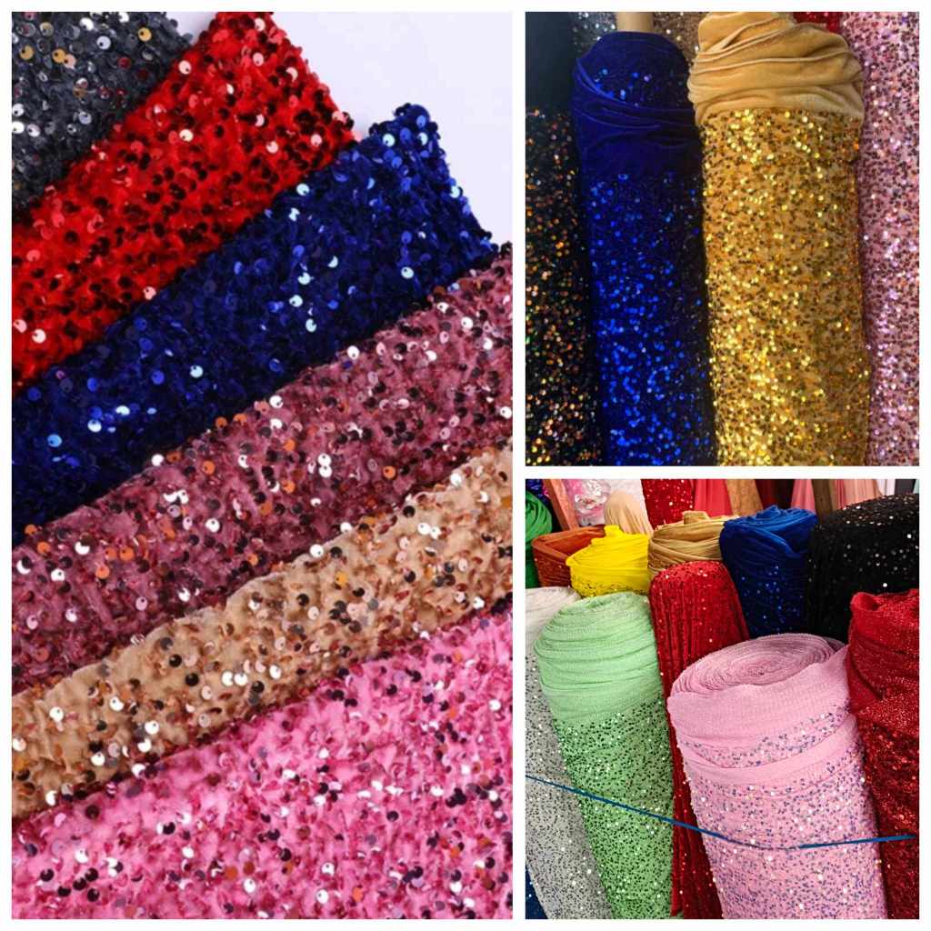 Swords Design Iridescent Sequins Burning Man Costume Craft Fabric by The Yard. (50-52 INCHES Iridescent Sequins by The Yard Clear Iridescent/Pink MESH) main image 1