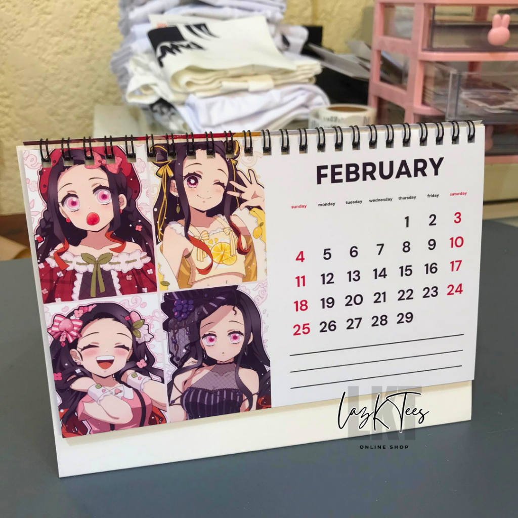 LAZKTEES Anime Desk Calendar Demon Slayer Tanjiro Nezuko Zenitsu