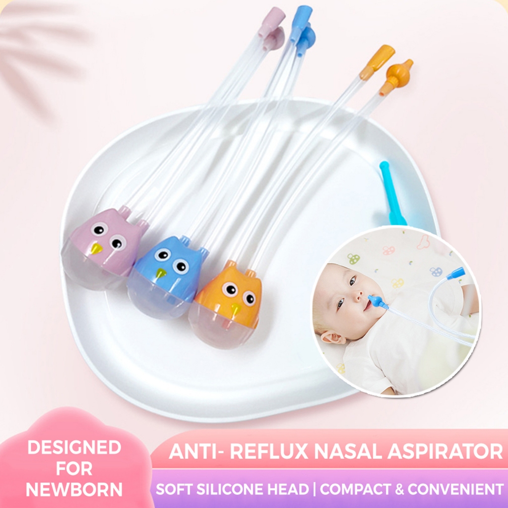 Baby Nose Care Cleaner Anti-Reflux Silicone Head Mouth Suction Infant ...