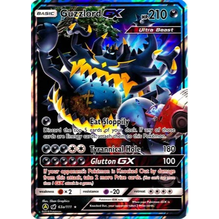 Guzzlord GX - 63a/111 - Promo - Moderately Played Holofoil - Pokemon ...