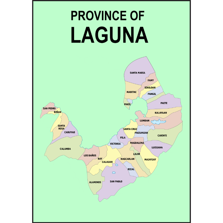 Laguna Province Map Waterproof A4 Laminated Chart | Shopee Philippines