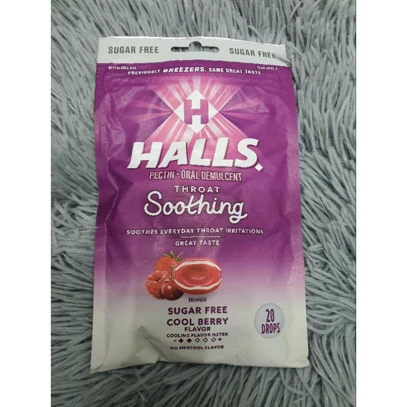 Halls Throat Soothing (Pectin • Oral Demulcent) Sugar Free/ Cool Berry