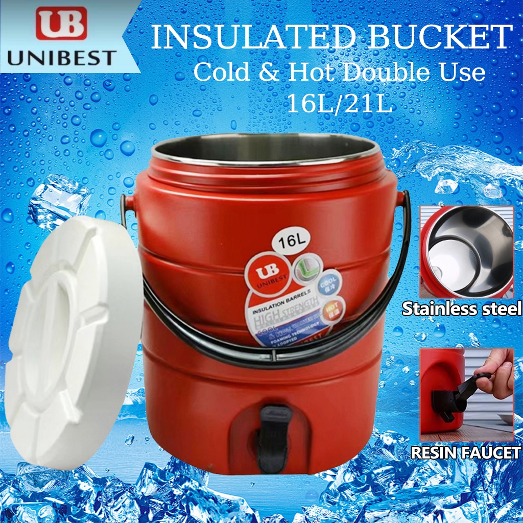 Water Jug Cooler Insulated Bucket L L Stainless Steel Ice Bucket Container With Faucet And