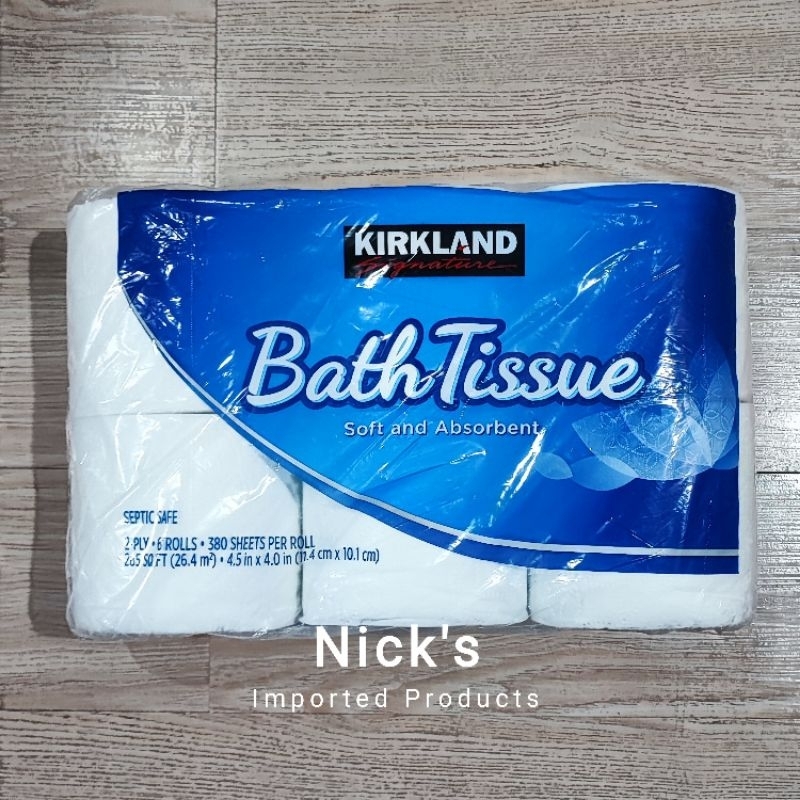 6 Rolls Pack Kirkland Signature 2 ply bath tissue 380 sheets | Shopee ...