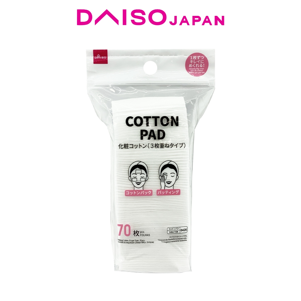 Daiso Cosmetic Cotton Pads (3layer type, 70 pieces) Shopee Philippines