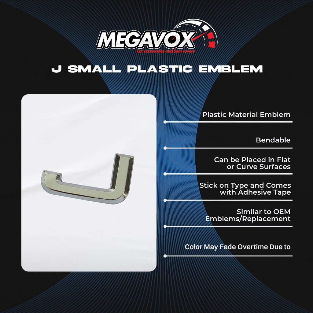 J Small Chrome Plastic Emblem | Shopee Philippines