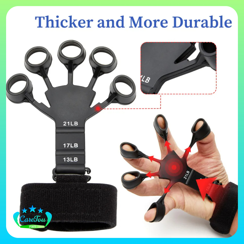 2PCS Finger Gripper gripster Silicone Finger Exerciser Trainer With