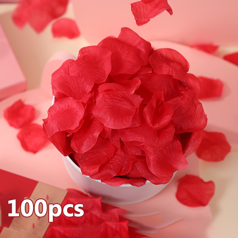100pcs Artificial Rose Flower Petals Family Wedding Valentine ...