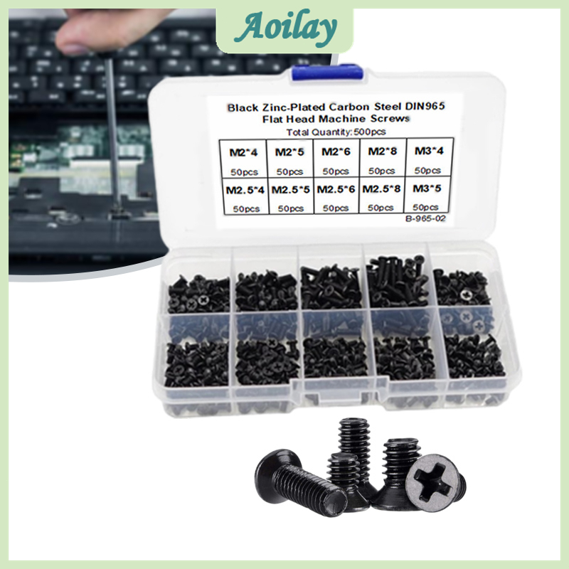 500pcs Laptop Computer Screws Set Mini Flat Head Phillips Screws Set ...