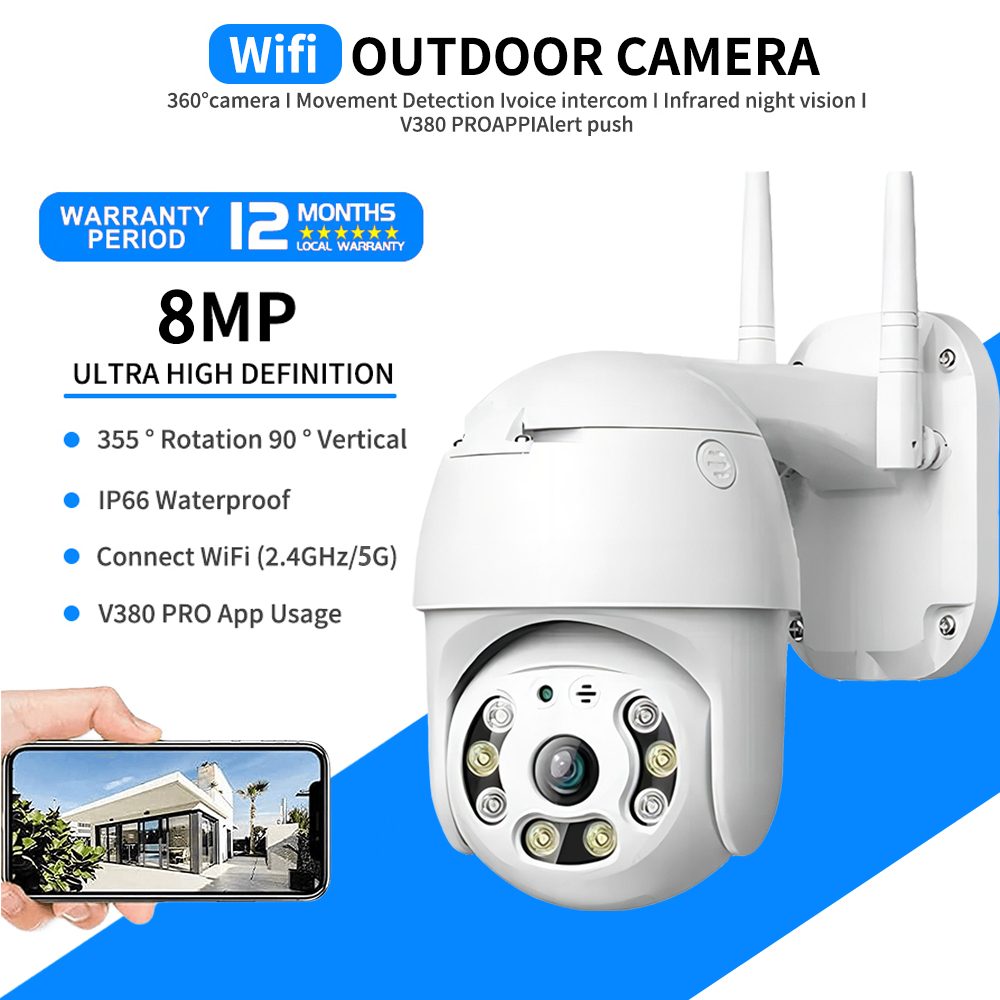 V380 Pro CCTV Camera No Wifi Needed Outdoor Waterproof 1080P HD 360