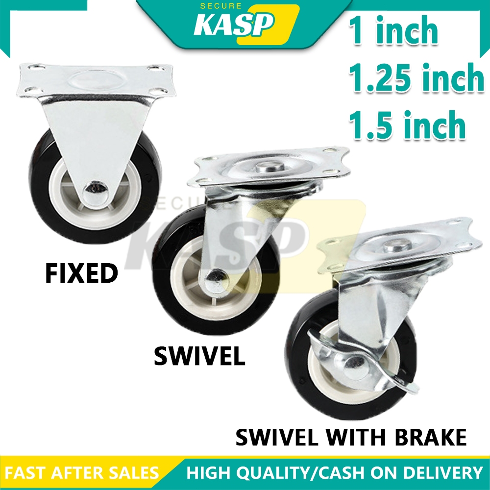 1'' - 3'' High Quality Caster Wheels Black Rotate 360 Degrees (Brake ...