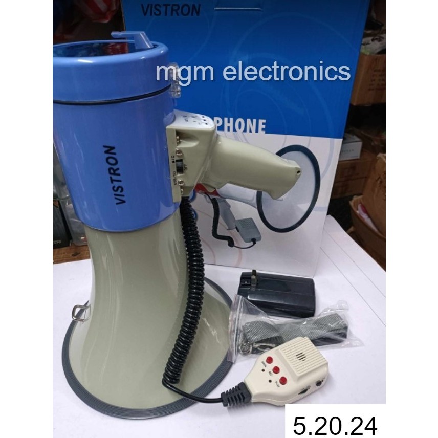 VISTRON MEGAPHONE 50W max., usb sd bluetooth with recording and free 1 ...