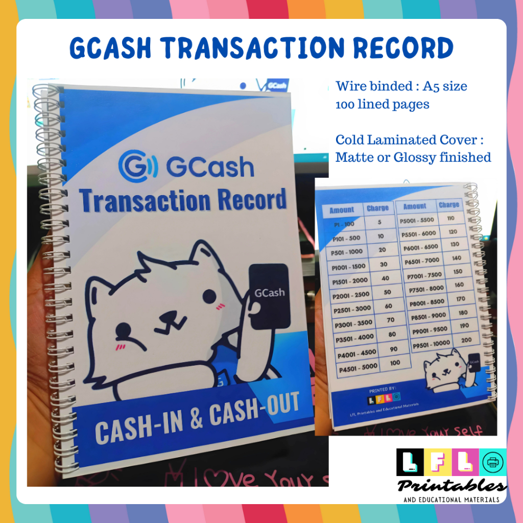 Gcash Transaction Record Spring Notebook A5 Size Shopee Philippines 6299