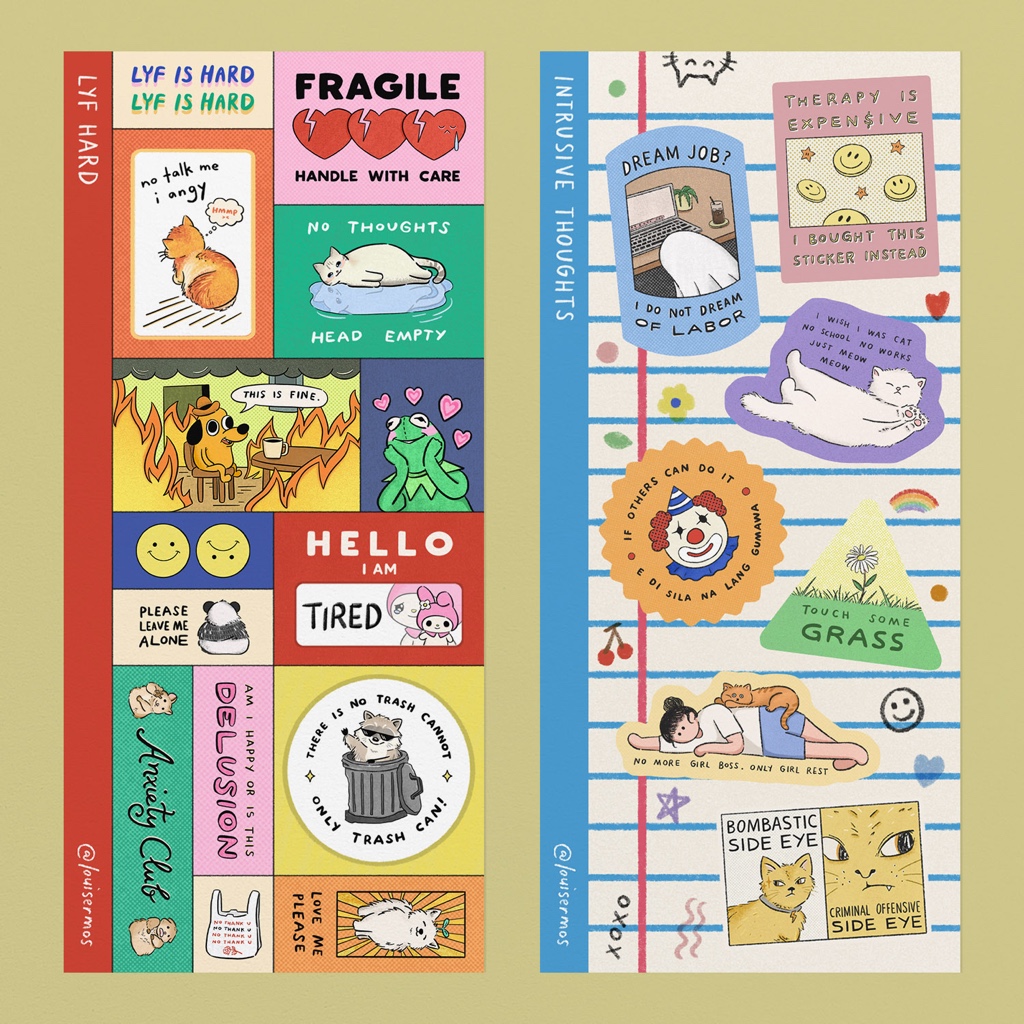 Lyf Hard Intrusive Thoughts Vinyl Sticker Sheets Glossy Laminated ...