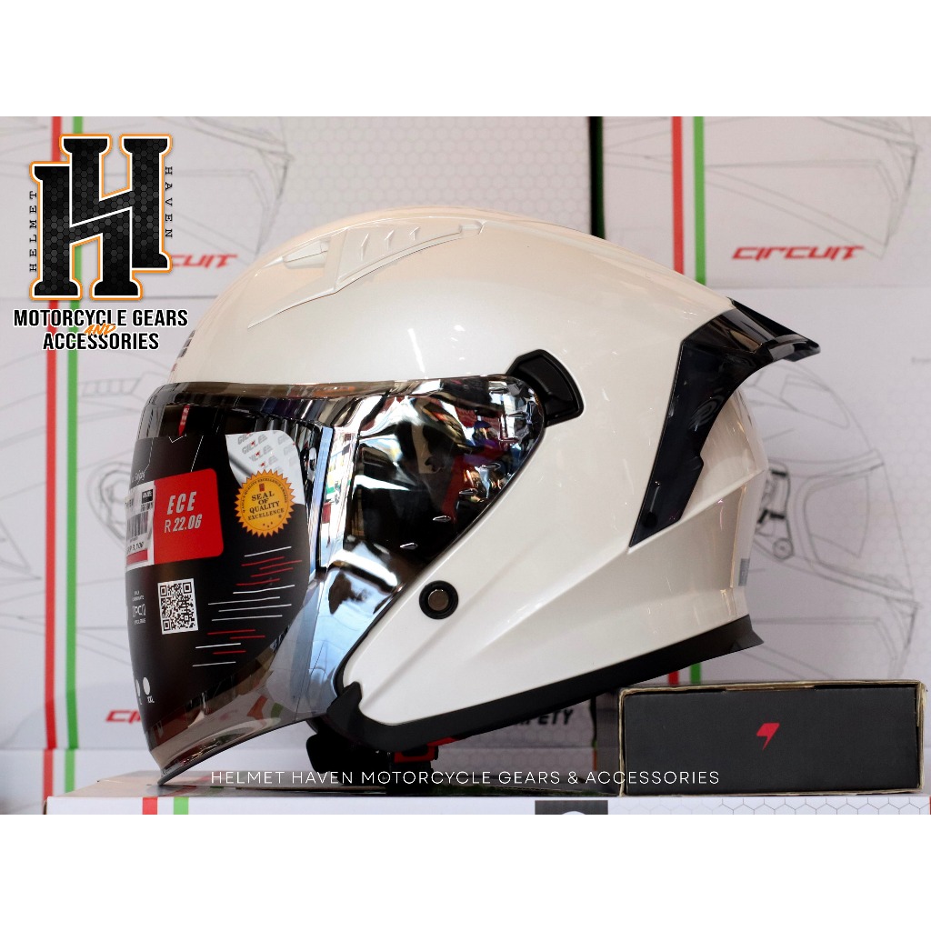 Gille GVR v1 Mono Colors Half Face Dual Visor Motorcycle Helmet