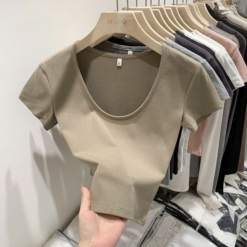 Plain Basic Scoop Neck Full Length Top Women Two Way Reversible ...