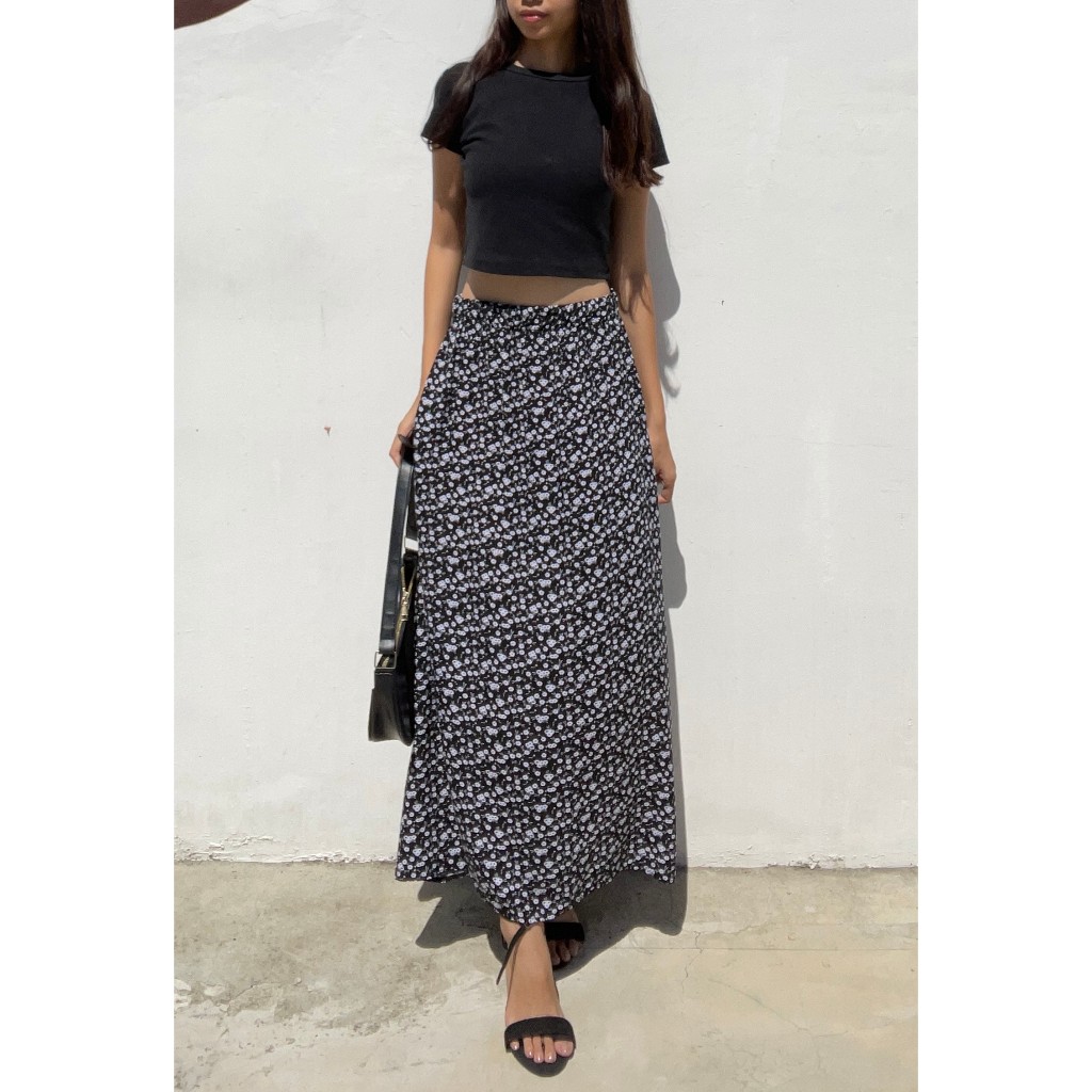 Premium quality maxi skirt 33 inches long with pockets kasyaph Shopee Philippines