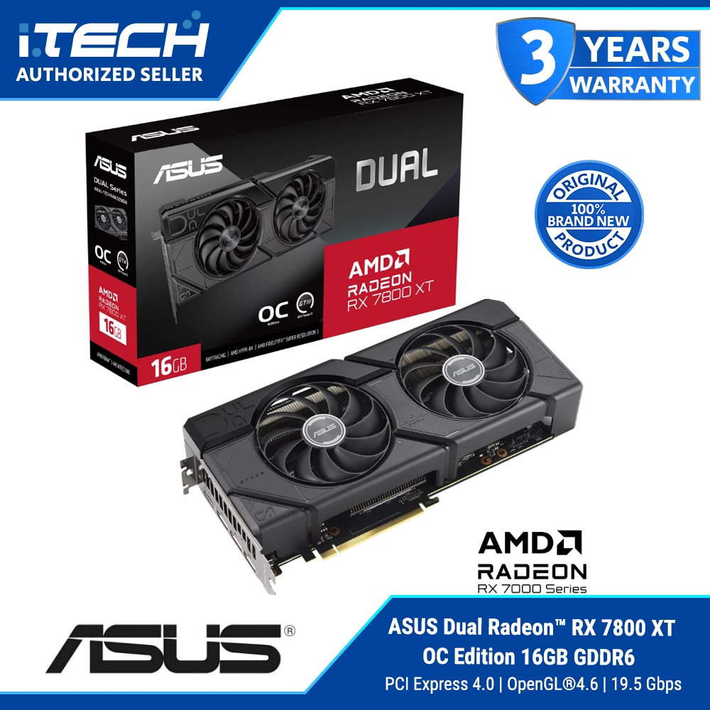 ASUS Dual Radeon RX 7800 XT OC Edition 16GB GDDR6 | Shopee Philippines